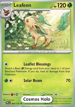Leafeon Pokemon card from Prismatic Evolutions Additionals