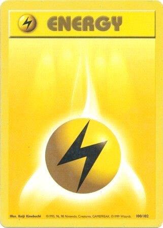 Lightning Energy Pokemon card from Base Set