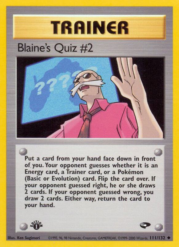 Blaine's Quiz Pokemon card from Gym Challenge