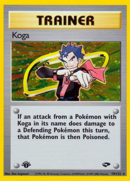 Koga Pokemon card from Gym Challenge