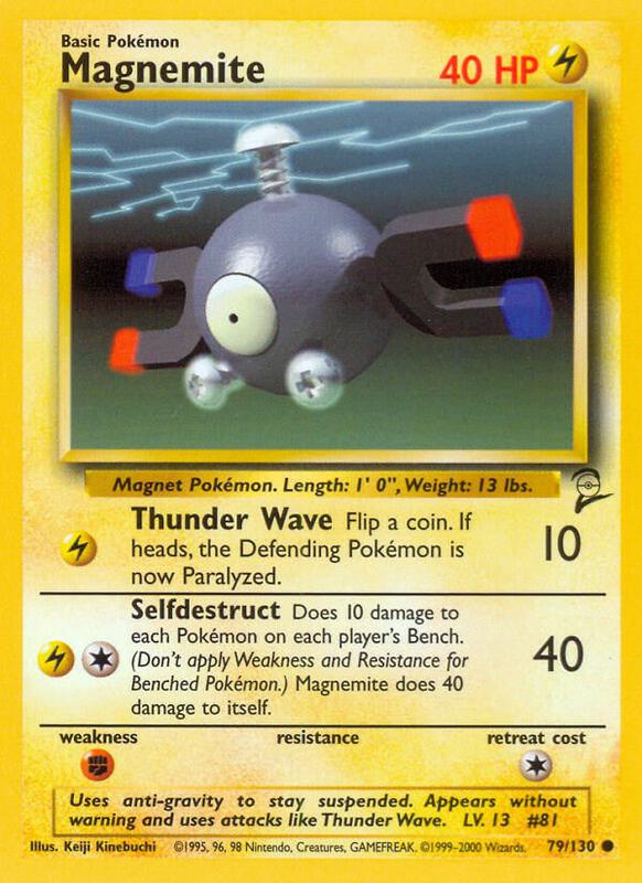 Magnemite Pokemon card from Base Set 2