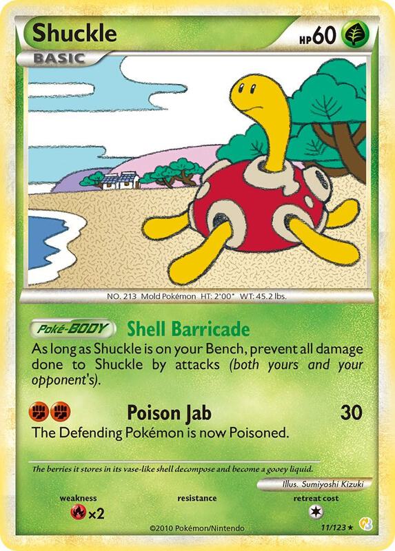 Shuckle Pokemon card from HeartGold SoulSilver
