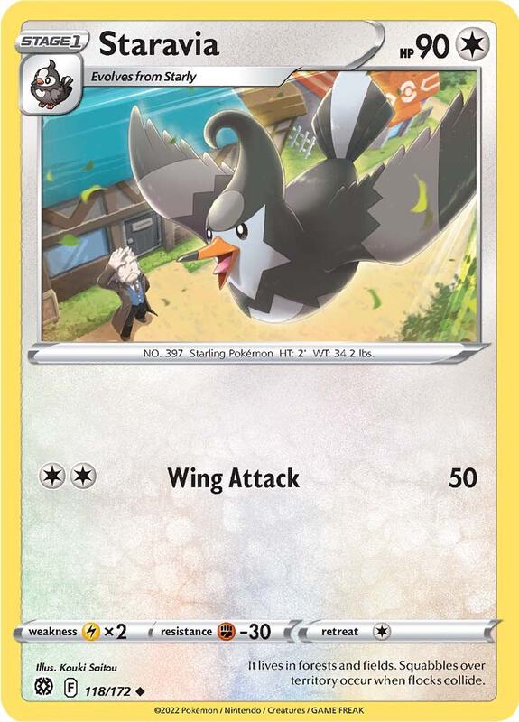 Staravia Pokemon card from SWSH09: Brilliant