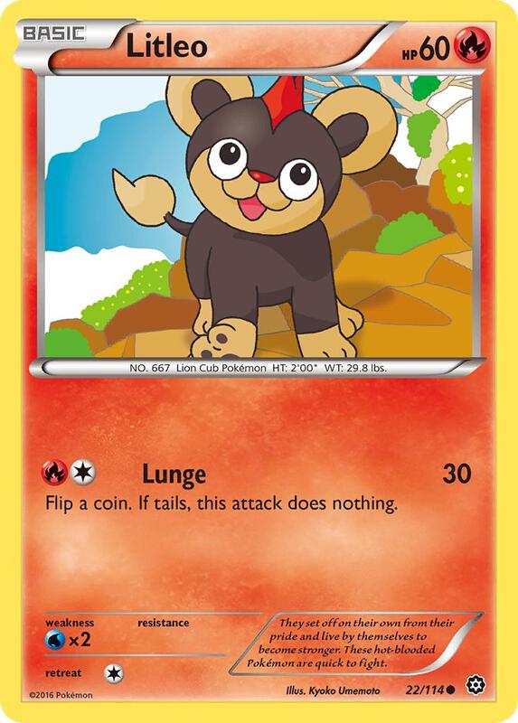 Litleo Pokemon card from XY - Steam Siege