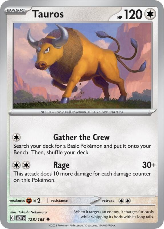 Tauros Pokemon card from SV: Scarlet & Violet 151