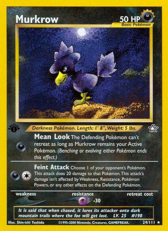 Murkrow Pokemon card from Neo Genesis