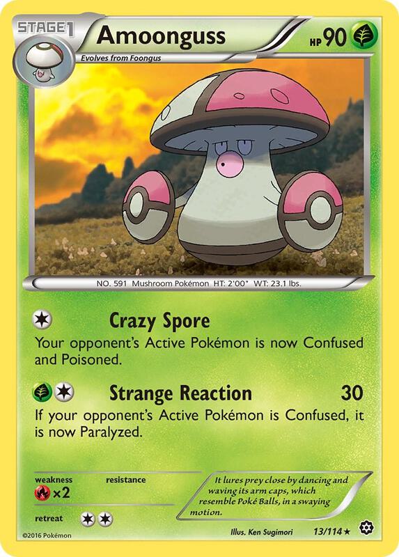 Amoonguss Pokemon card from XY - Steam Siege