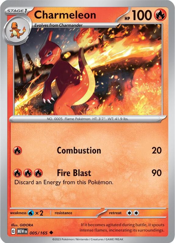 Charmeleon Pokemon card from SV: Scarlet & Violet 151