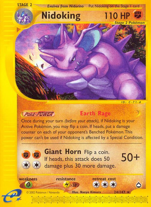 Nidoking (24) Pokemon card from Aquapolis