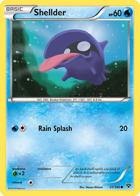 Shellder Pokemon card from XY Base Set