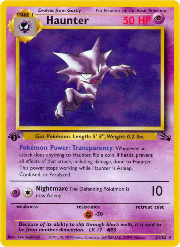 Haunter (21) Pokemon card from Fossil
