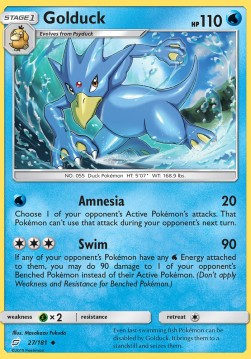 Golduck Pokemon card from Team Up
