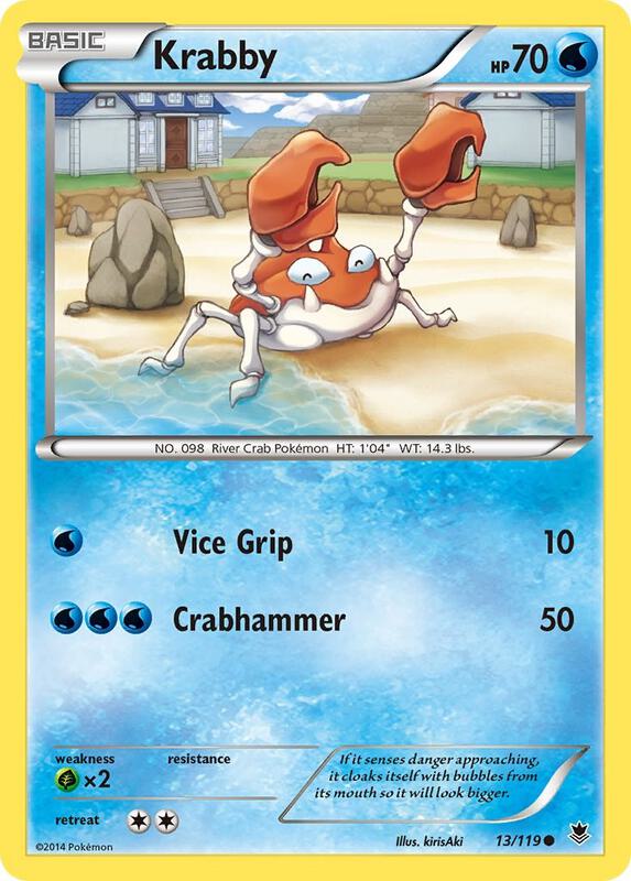 Krabby Pokemon card from XY - Phantom Forces