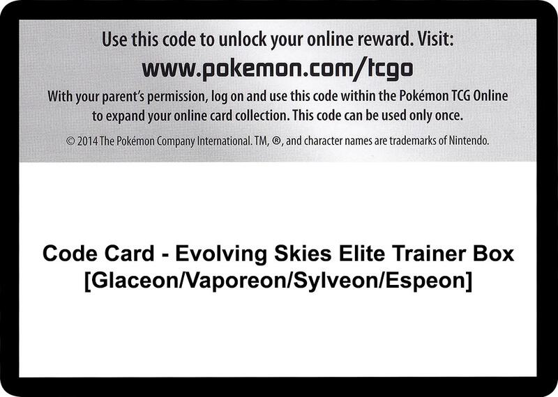 Code Card - Evolving Skies Elite Trainer Box [Glaceon/Vaporeon/Sylveon/Espeon]