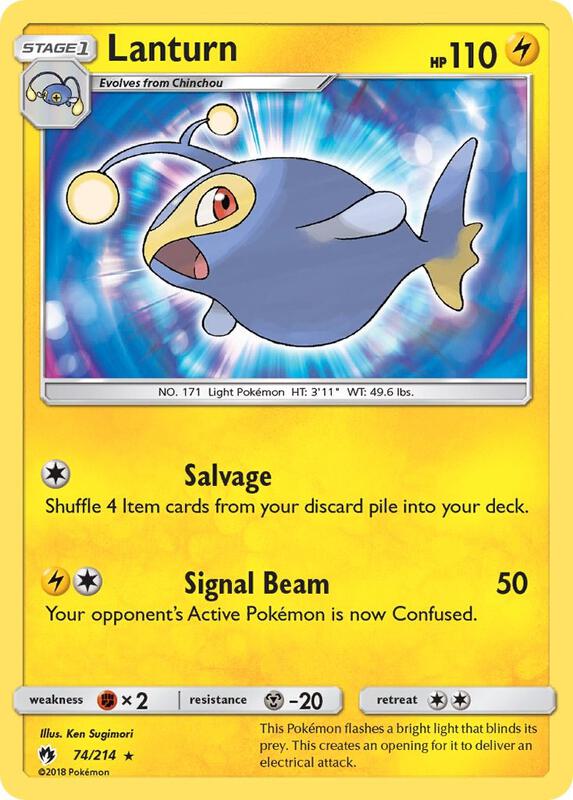 Lanturn Pokemon card from SM - Lost Thunder