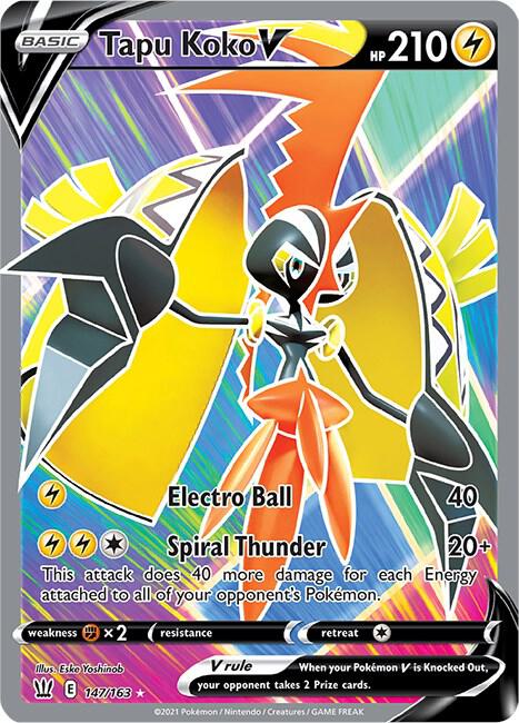 Tapu Koko V (Full Art) Pokemon card from SWSH05: Battle