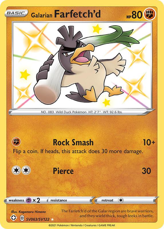 Galarian Farfetch'd Pokemon card from Shining Fates: Shiny Vault