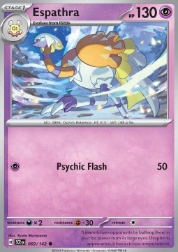 Espathra Pokemon card from Stellar Crown