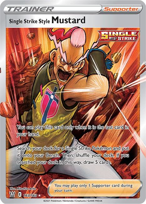 Single Strike Style Mustard (Full Art) Pokemon card from SWSH05: Battle Styles