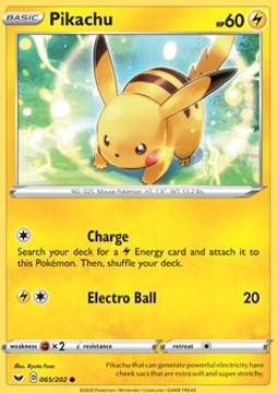 Pikachu Pokemon card from Sword Shield