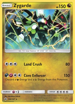 Zygarde Pokemon card from Burning Shadows