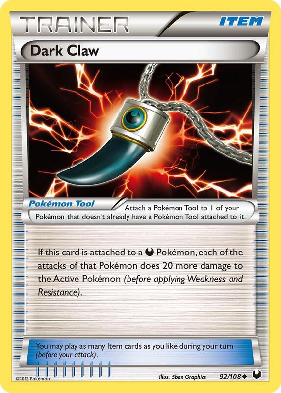 Dark Claw Pokemon card from Dark Explorers