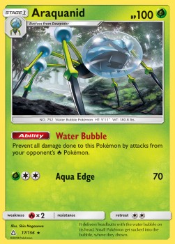 Araquanid Pokemon card from Ultra Prism