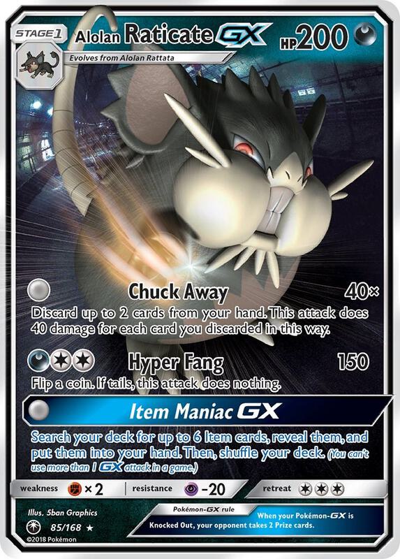Alolan Raticate GX Pokemon card from SM - Celestial Storm