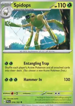 Spidops Pokemon card from Paldea Evolved
