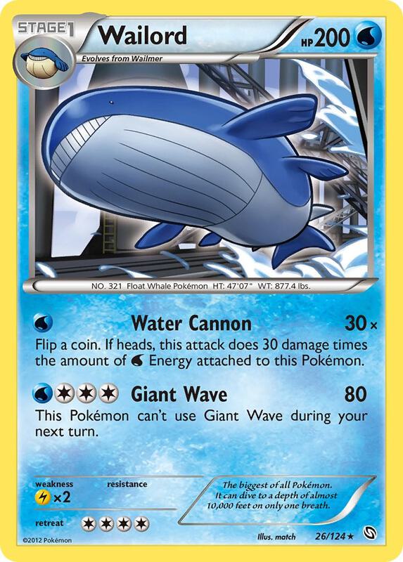 Wailord Pokemon card from Dragons Exalted