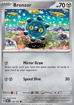Bronzor Pokemon card from Obsidian Flames