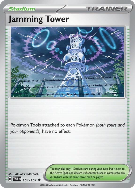 Jamming Tower Pokemon card from SV06: Twilight Masquerade