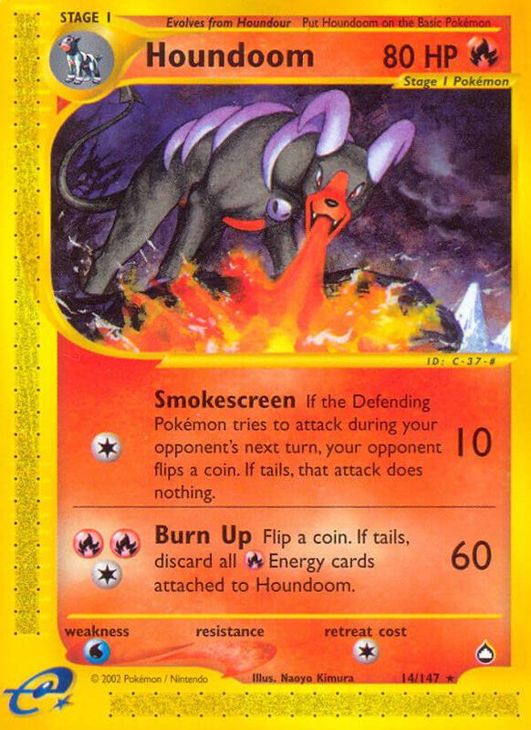 Houndoom (14) Pokemon card from Aquapolis