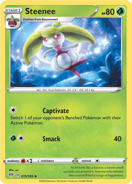Steenee Pokemon card from SWSH03: Darkness