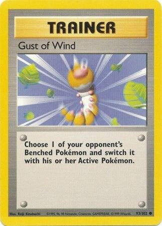 Gust of Wind Pokemon card from Base Set 2