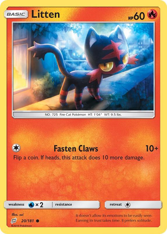 Litten Pokemon card from SM - Team Up