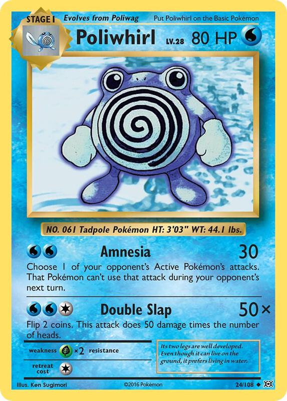 Poliwhirl Pokemon card from XY - Evolutions