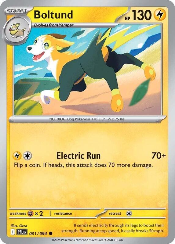 Boltund Pokemon card from ME02: Phantasmal Flames
