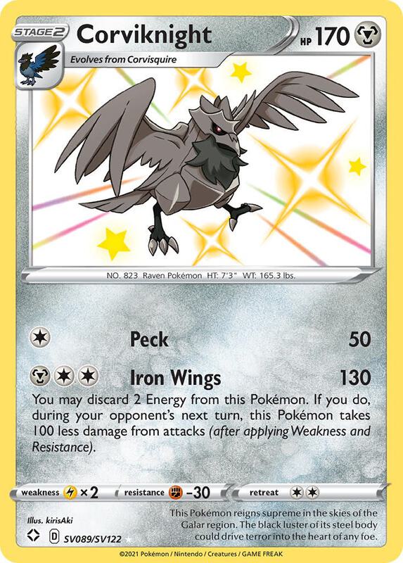 Corviknight Pokemon card from Shining Fates: Shiny Vault