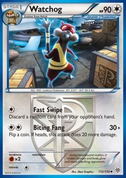 Watchog Pokemon card from Plasma Storm
