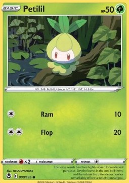 Petilil Pokemon card from Silver Tempest