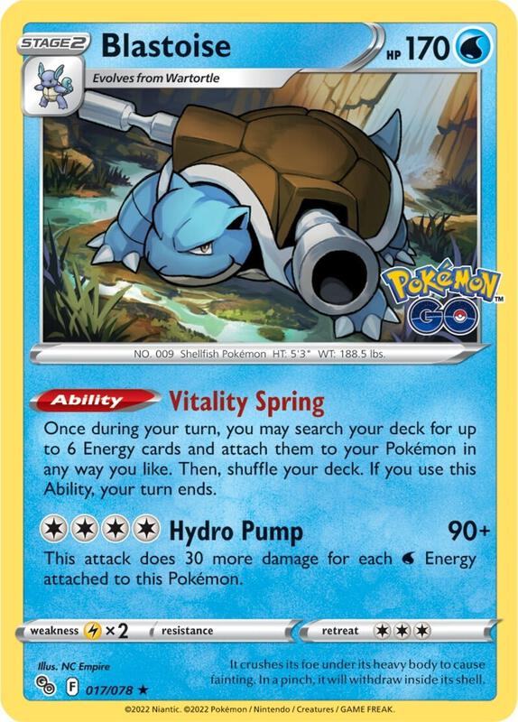 Blastoise Pokemon card from Pokemon GO