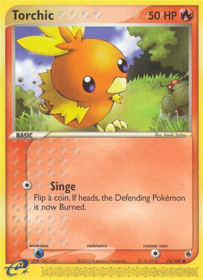 Torchic Pokemon card from Ruby and Sapphire