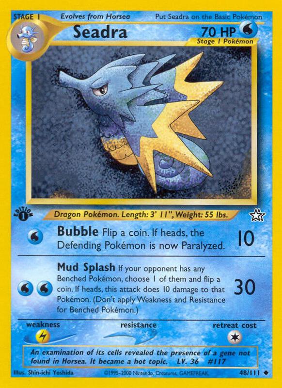 Seadra Pokemon card from Neo Genesis