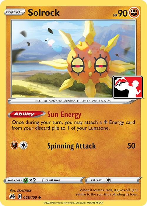 Solrock Pokemon card from Prize Pack Series Cards