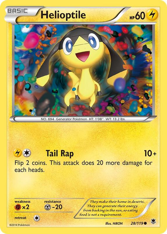 Helioptile (28) Pokemon card from XY - Phantom Forces