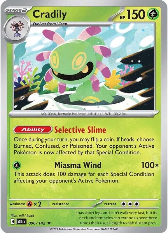 Cradily Pokemon card from SV07: Stellar Crown