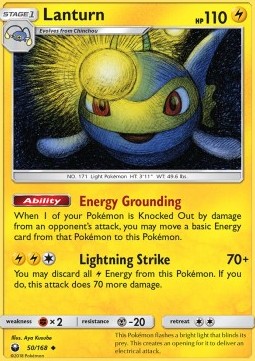 Lanturn Pokemon card from Celestial Storm