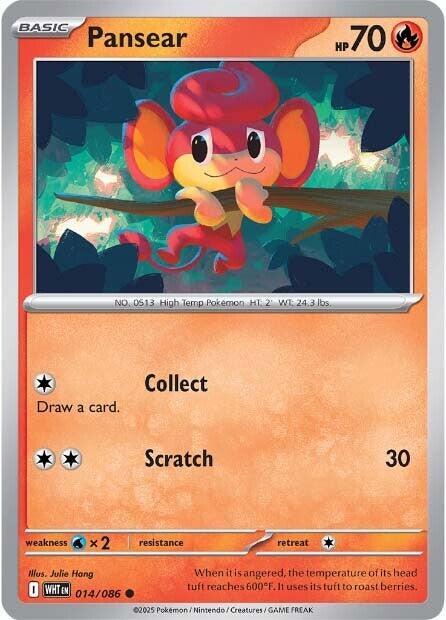 Pansear Pokemon card from SV: White Flare