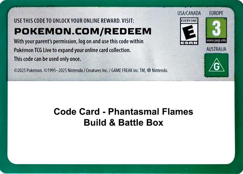 Code Card - Phantasmal Flames Build & Battle Box Pokemon card from ME02: Phantasmal Flames